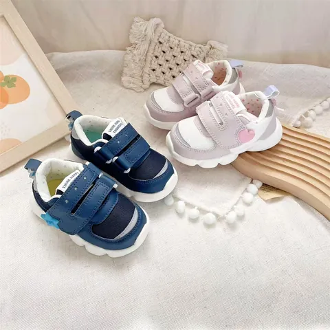 Baby Kleinkind Lauflernschuhe Atmungsaktives Netzgewebe Kunstleder Funktionelle Sneakers Mit Klettverschluss Für Kinder