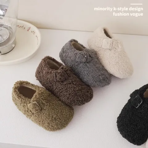Παιδικά Sherpa Fleece Birkenstock Clogs για Γυναίκες Ζεστές Χνουδωτές Παντόφλες Slip On Mules Χειμερινά Παπούτσια