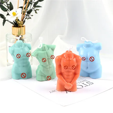 3D Human Body Torso Silicone Mold For DIY Candle Making Resin Art Gypsum Soap Sculpture Abstract Male Female Body Mold