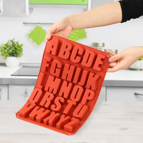 Stampo in Silicone per Lettere dell'Alfabeto per Torte Cioccolato Mousse Sapone Fai da Te Resina Epossidica 26 Lettere Maiuscole