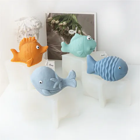 Three Dimensional Animal Silicone Candle Mold For DIY Ocean Fish Dolphin Aromatherapy Gypsum Ornament Model Craft Tool
