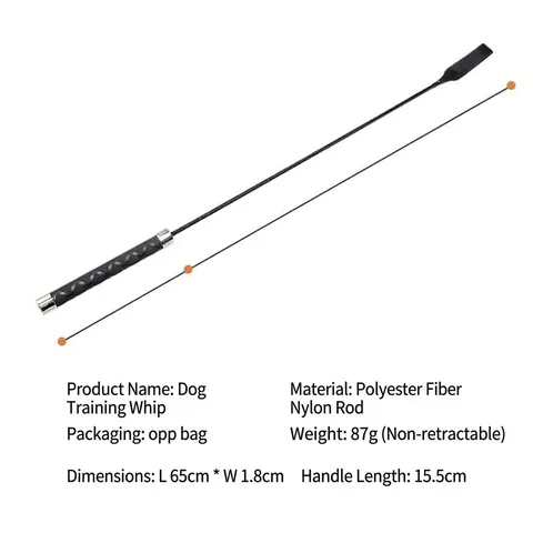 Professional Pet Dog Training Whip Stick With Frosted Anti-Slip Handle Durable Flexible Plastic Training Tool For Dogs Black