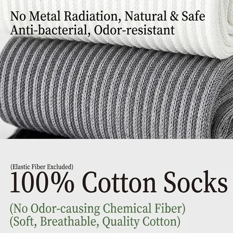 Men's 100 Cotton Sport Socks Breathable Deodorant Antibacterial Crew Ankle Socks Minimalist Solid Color Comfortable Athletic Stockings