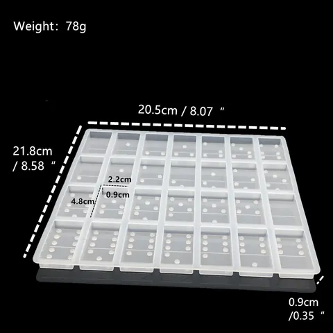 Silicone Domino Mold Mirror Crystal Epoxy Resin Mold For DIY Domino Set Board Game Handmade Craft Cake Fondant Mold