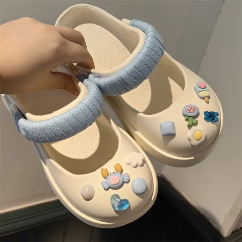 DIY Afneembare Schoenbedeltjes En Bandjes Set Voor Mary Jane Clogs Zoete Macaron Bloem Decoraties Voor Sandalen Slippers