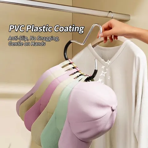 S-Shaped Hat Hook Wardrobe Organizer PVC Coated Anti-Slip Scarf Tie Hanger Space Saving Hook For Dormitory Home Storage