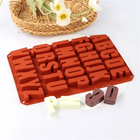Stampo in Silicone per Lettere dell'Alfabeto per Torte Cioccolato Mousse Sapone Fai da Te Resina Epossidica 26 Lettere Maiuscole