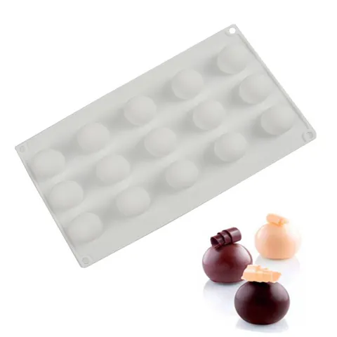 15 Cavity Round Silicone Mold Pearl Chocolate Sphere Mousse Cake Jelly Candy Baking Bakeware Mold Ice Ball Maker White