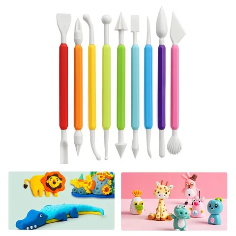 Juego de Herramientas de Escultura de Arcilla de Plástico Multicolor para Alfarería y Decoración de Pasteles de Fondant Manualidades DIY