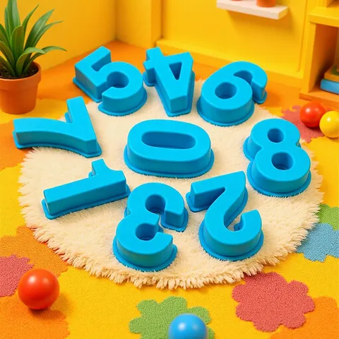 Silicone Number Cake Mold Numeric Mirror Resin Mold DIY Chocolate Birthday Cake Decoration Baking Tools