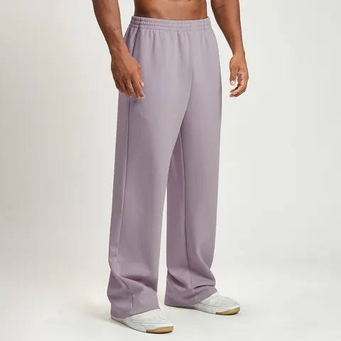 Men's Wide Leg Sports Pants Loose Fitness Joggers Solid Color Casual Training Sweatpants Drawstring Elastic Waist Bottoms