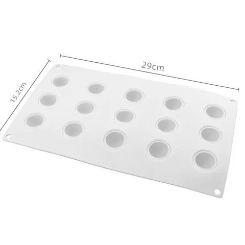 15 Cavity Round Silicone Mold Pearl Chocolate Sphere Mousse Cake Jelly Candy Baking Bakeware Mold Ice Ball Maker White