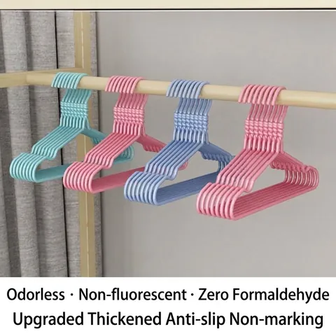 Cintres pour Enfants Antidérapants Revêtus de PVC pour Bébés Nourrissons Nouveau-Nés Design à Rainures Sans Trace Cintre de Garde-Robe