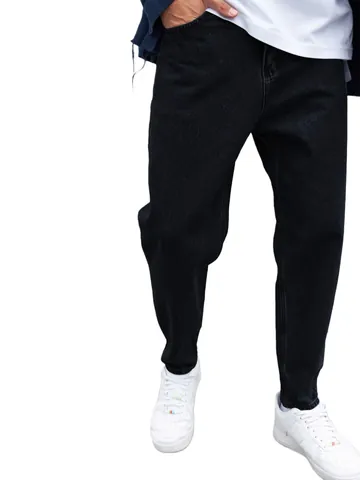 Jeans Slim Straight da Uomo Pantaloni in Denim Elasticizzato Casual Tinta Unita Lavato Con Tasche Vita Media Pantaloni Uso Quotidiano