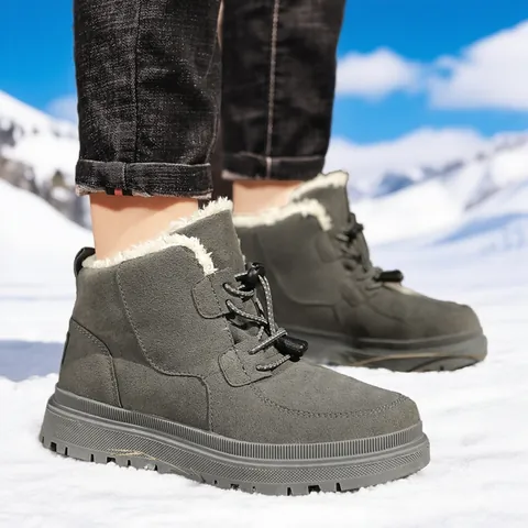 Kinder Winter Schneestiefel Jungen Mädchen Warmes Kunstpelzfutter Thermische Outdoor Wanderstiefel Rutschfeste Gummisohle Baumwollschuhe