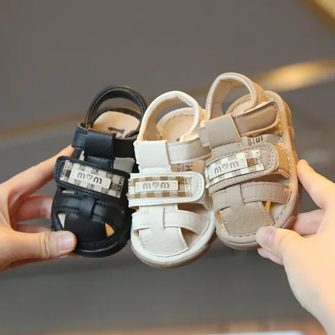 Summer Baby Squeaky Walking Sandals For Boys Girls Anti-collision Closed Toe Soft Sole Infant Toddler Casual Sandals