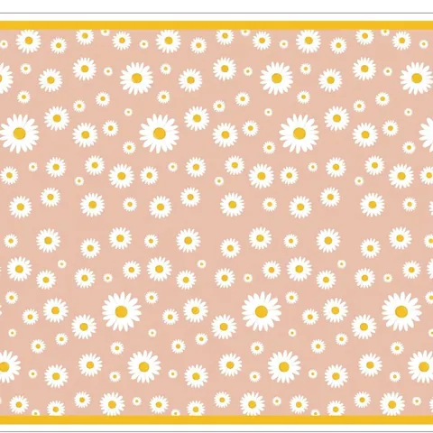 Disposable Daisy Theme Party Tablecloth Pink Floral Plastic Waterproof Table Cover For Children Birthday Party Activities Decorations