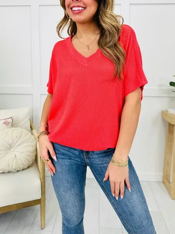 Women's V Neck Ribbed T Shirt Short Sleeve Loose Summer Top Batwing Sleeve Polyester Solid Color Casual Basic Tee