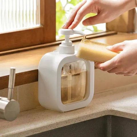 Modern Minimalist Refillable Pump Bottle For Shampoo Shower Gel Detergent Transparent Liquid Dispenser Plastic Storage Bottle