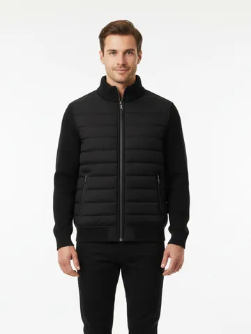 Giacca Imbottita da Uomo Con Collo in Piedi Moda Casual Giacca in Cotone Trapuntato Antivento Capispalla Con Cerniera per Inverno Uomo Abbigliamento