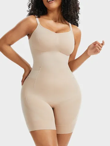 Women Seamless Shapewear Bodysuit Tummy Control Butt Lifter Waist Trainer Wide Shoulder Straps Body Shaper Slimming Underwear