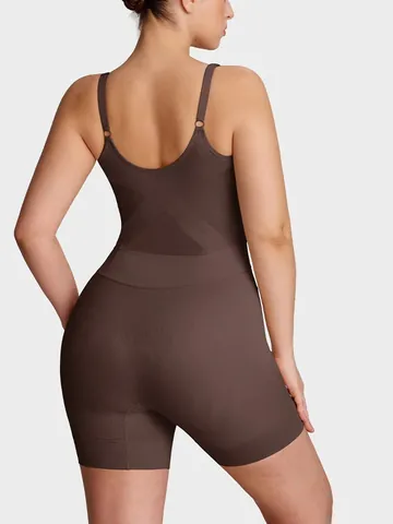 Women Seamless Shapewear Bodysuit Tummy Control Butt Lifter Waist Trainer Wide Shoulder Straps Body Shaper Slimming Underwear