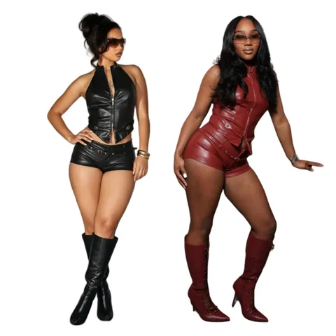 Conjunto de Parte Superior e Inferior Sexy de Cuero PU para Mujer Con Cinturón Ajustable Cremallera de Metal Chaleco Sin Mangas Shorts Ajustados Color Sólido Clubwear