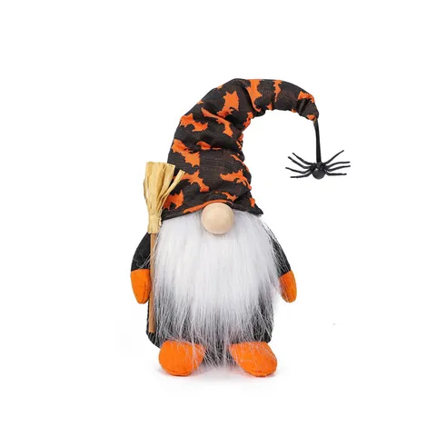 Halloween Faceless Gnome Doll Decorations Bat Skull Spider Design Plush Gnome Ornaments For Holiday Party Atmosphere Decor