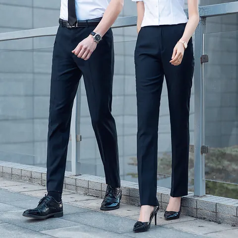Unisex Business Dress Trousers Professional Non-Iron Slim Fit Office Work Pants Formal Skirt For Men Women