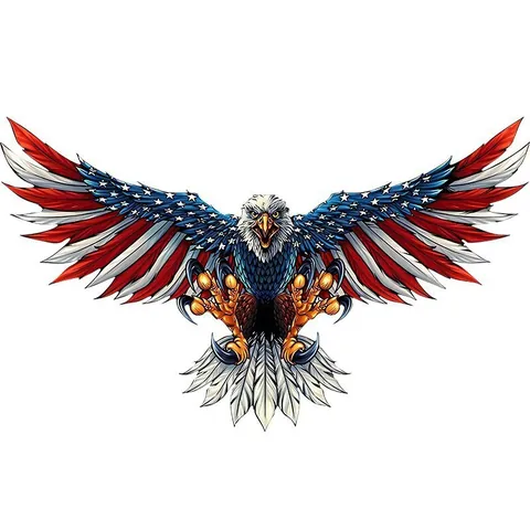 Decorazione da Parete in Metallo con Aquila Calva e Bandiera Americana Scultura d'Arte da Appendere Patriottica per Casa Ufficio
