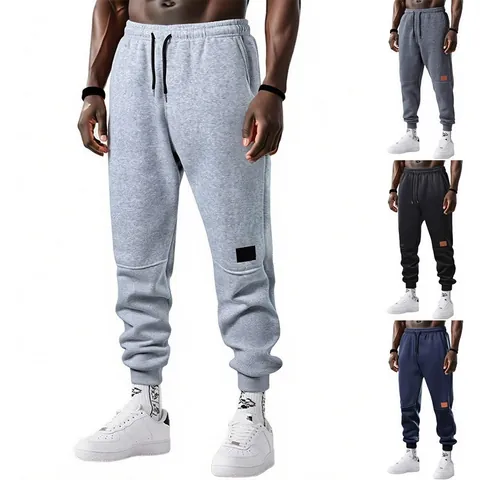 Pantalones Joggers con Forro Polar para Hombre Corte Ajustado Deportivo Casual Pantalones de Invierno Cálidos con Cordón