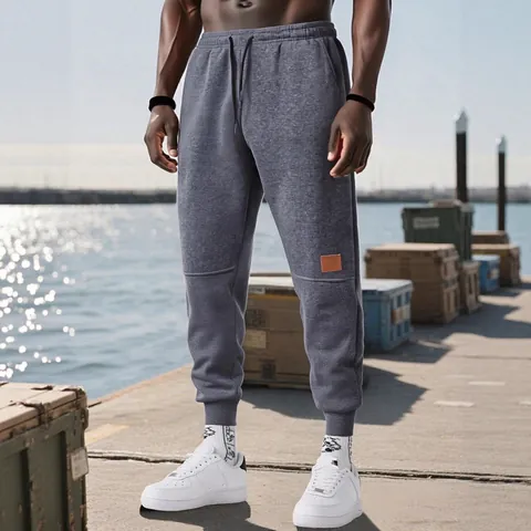 Pantalones Joggers con Forro Polar para Hombre Corte Ajustado Deportivo Casual Pantalones de Invierno Cálidos con Cordón