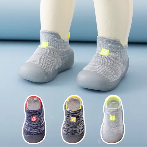 Toddler Baby Walking Sock Shoes Soft Sole Anti Slip Breathable Knit Infant First Walker Slip On Shoes For Boys Girls Casual Footwear