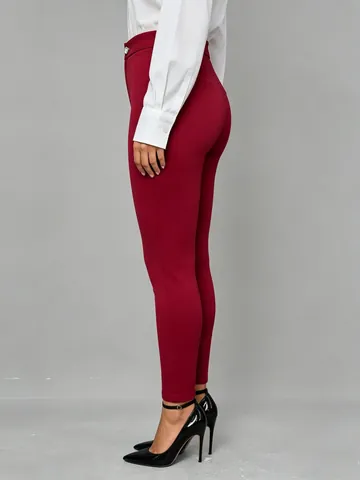 Women's High Waist Slim Fit Stretch Trousers Elegant Solid Color Pencil Pants Office Casual Full Length Bottoms