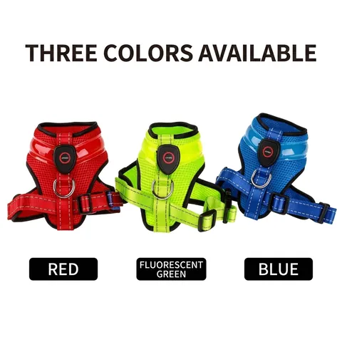 LED Pet Dog Harness USB Rechargeable Reflective Nylon Mesh Breathable Night Safety Glowing Vest Adjustable Chest Strap For Pets