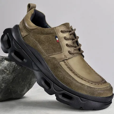 Chaussures Derby en Cuir de Vache de Première Couche pour Hommes Automne Semelle Épaisse Augmentation de Taille Chaussures en Cuir Décontractées