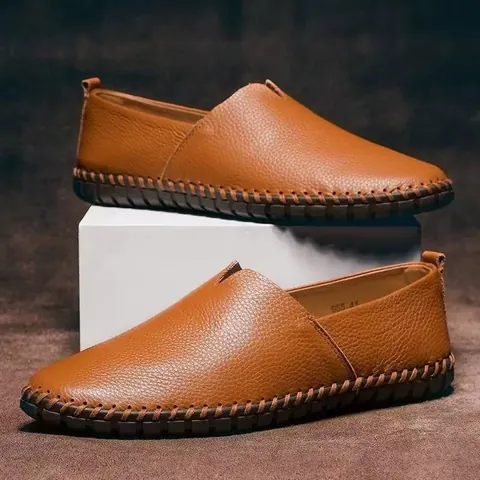 Men's Casual Loafers Synthetic Leather Breathable Driving Shoes Hand-stitched Slip-on Moccasins For Men Large Size 38-50