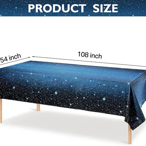 Disposable Purple Starry Sky Tablecloth Waterproof Oil-Proof Galaxy Theme Plastic Table Cover For Kids Birthday Party Space Decoration