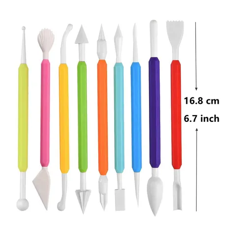 Juego de Herramientas de Escultura de Arcilla de Plástico Multicolor para Alfarería y Decoración de Pasteles de Fondant Manualidades DIY