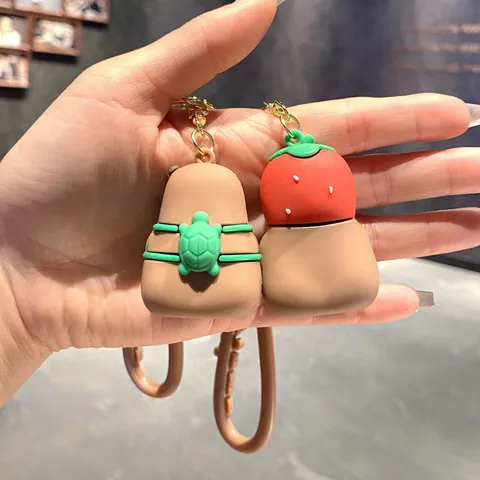 Creative Cartoon Capybara Silicone Keychain Cute 3D Animal Doll Car Keyring For Women Schoolbag Pendant Gift Accessories
