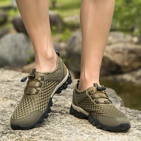 Heren Zomer Ademende Mesh Sneakers Outdoor Wandelschoenen Lichtgewicht Antislip Sport Casual Loopschoenen Mesh Zachte Zool Schoenen