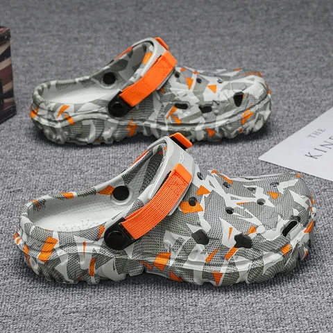 Men's Large Size Camouflage Clog Sandals Breathable Summer Beach Water Shoes Lightweight Non-slip EVA Garden Shoes For Outdoor Casual 40-49