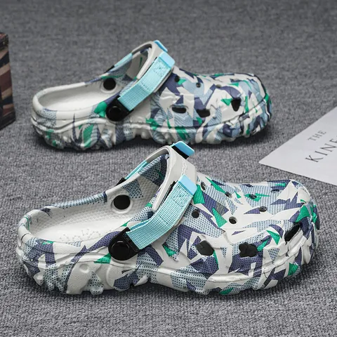 Men's Large Size Camouflage Clog Sandals Breathable Summer Beach Water Shoes Lightweight Non-slip EVA Garden Shoes For Outdoor Casual 40-49