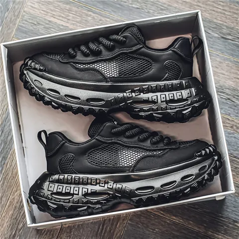 Sneakers Chunky da Uomo Traspiranti in Rete con Suola a Pneumatico Scarpe Dad Shoes Sportive Casual con Zeppa per Uomo