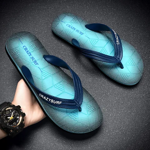 Herren Sommer Strand Flip-Flops Rutschfest Weiche EVA-Sohle Outdoor Sportlich Lässig Sandalen Für Reise Strandurlaub Verlaufsfarbe Flip-Flops