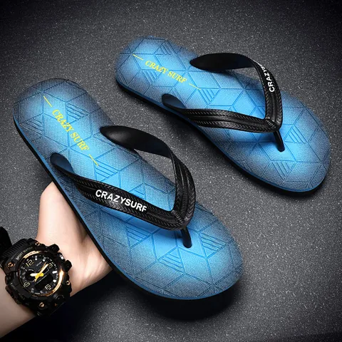 Herren Sommer Strand Flip-Flops Rutschfest Weiche EVA-Sohle Outdoor Sportlich Lässig Sandalen Für Reise Strandurlaub Verlaufsfarbe Flip-Flops