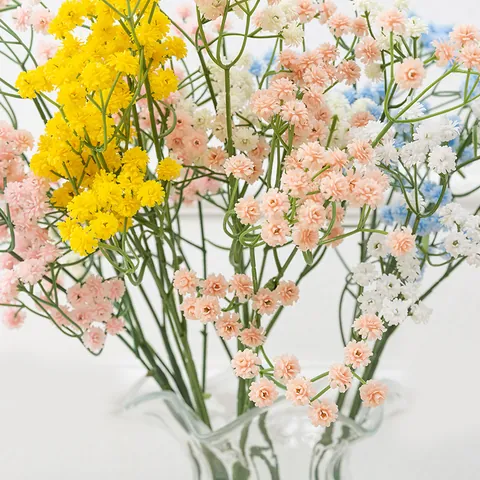 Real Touch Artificial Baby Breath Flowers Soft Glue Long Stem Gypsophila For Home Wedding Floral Decor Elegant Faux Bouquet