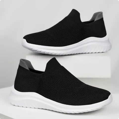 Sneakers Slip-On da Uomo Scarpe da Corsa in Rete Traspirante Estate Casual Leggere Antiscivolo Scarpe Pigre in Cotone Flyknit