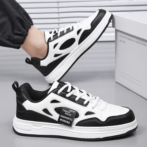Men Trendy Original Casual Skate Shoes Low Top Microfiber Leather Sneakers For Teenagers Spring Wear Resistant Board Shoes