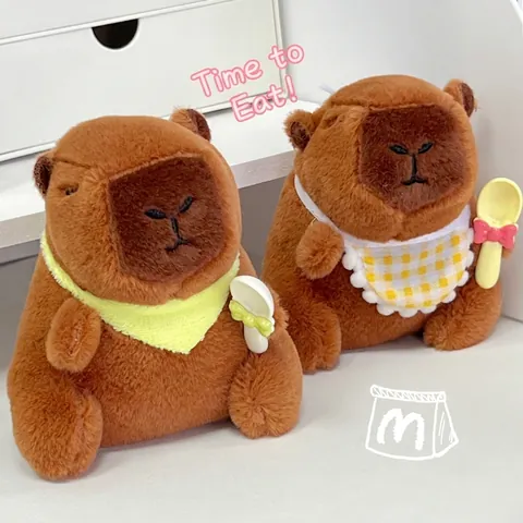Soft Capybara Plush Keychain Stuffed Animal Water Pig Doll Bag Pendant Car Ornament Cute Cartoon Toy Accessory For Kids Gift